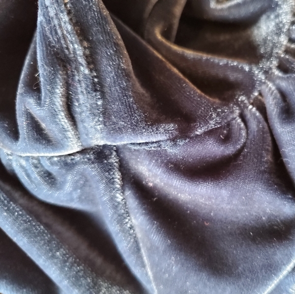 Free People Claudia Velvet puff sleeve Outerspace Top - Picture 7 of 10